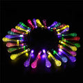 Outdoor solar LED string lights with bubble drop pendants on 6.5 metre waterproof cable