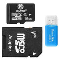 Mini USB TF memory card reader with SD card transfer adapter on a white background