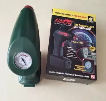 Portable electric car tyre inflator pump with motor unit.