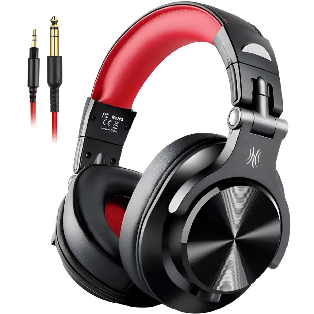 OneOdio black over-ear studio headphones with a wired connection.