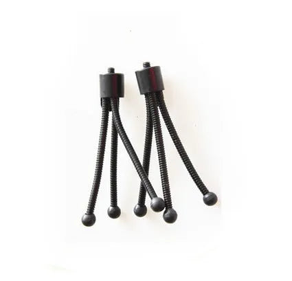Small black iron frame mini tripod with telescopic legs extended, showing universal ball head mount.
