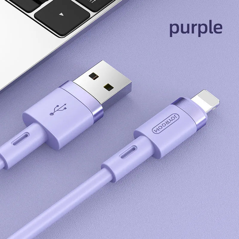 USB-C charging cable with straight head connector in multiple colour options showing 1.2m length