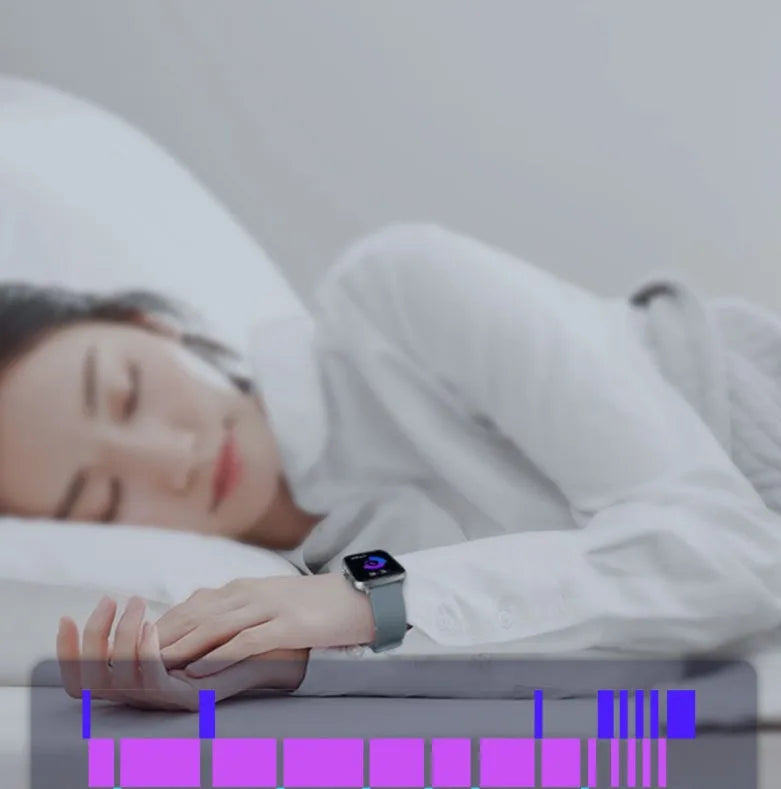 Black smart watch with 1.7-inch colour touch screen on adjustable silicone strap