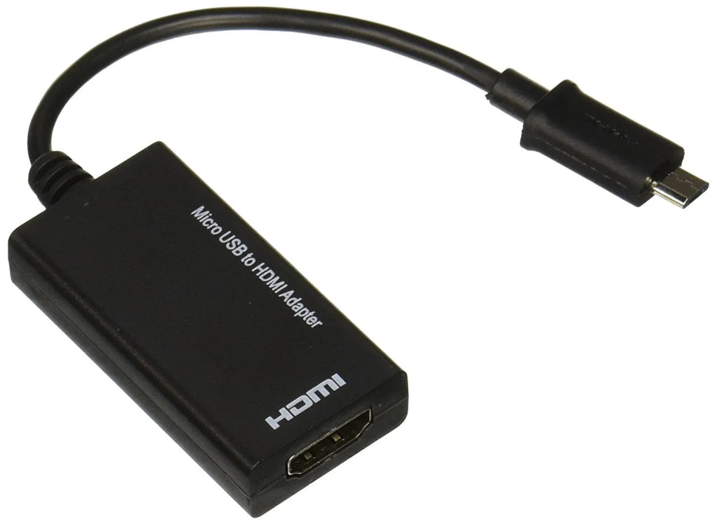 Black MHL micro USB to HDMI adapter cable, 1 metre long, for phone to TV screen mirroring