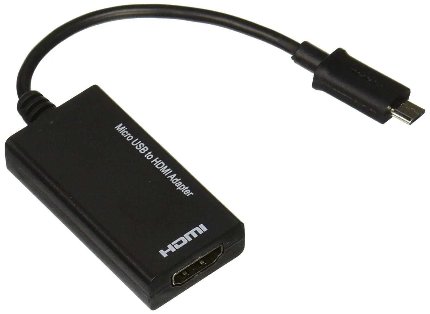 Black MHL micro USB to HDMI adapter cable, 1 metre long, for phone to TV screen mirroring