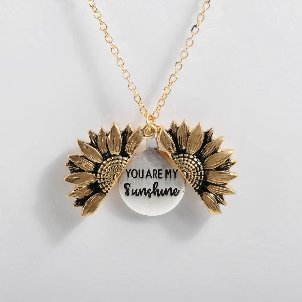 Flower Pendant Necklace Alloy Gold Silver Rose Gold Whip Chain Double Sided Clavicle Short Pendant 21-50cm Women's Fashion Layering Accessory Electroplated Natural Style