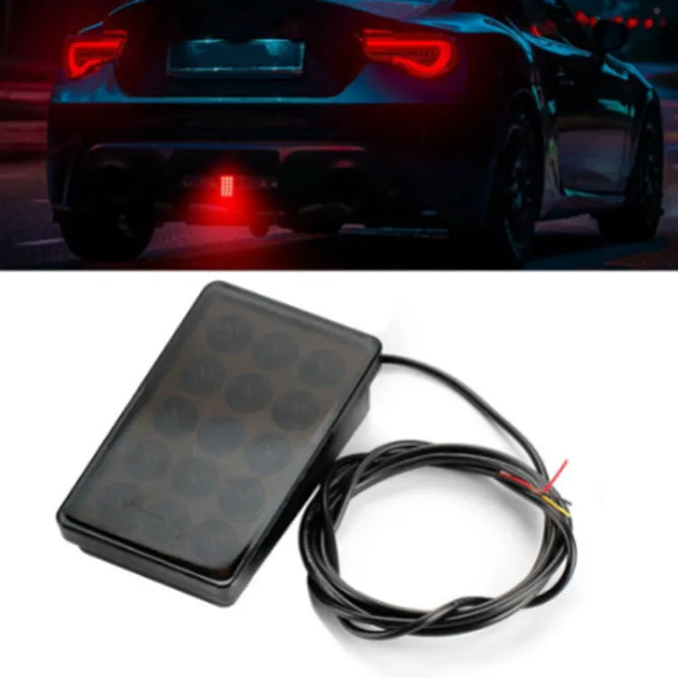 Car LED pilot light rear lip anti-collision warning taillight red case black cover universal 12V fit