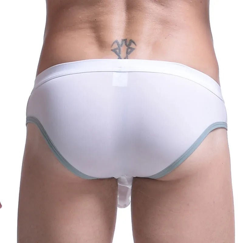 Men's ice silk bazooka briefs in multiple colours showing quick-drying sports underwear design