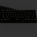 Wireless Bluetooth mechanical keyboard with black keycaps, compact layout, showing multimedia function keys and USB port
