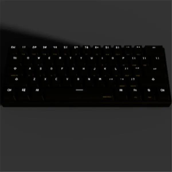 Wireless Bluetooth mechanical keyboard with black keycaps, compact layout, showing multimedia function keys and USB port