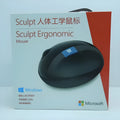 Microsoft ergonomic wireless mouse in black with 2.4GHz USB receiver and AA batteries