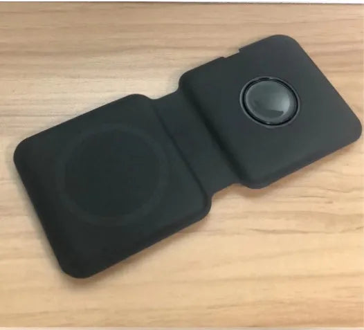 White folding magnetic wireless charging dock showing dual charging surfaces and 180-degree hinge