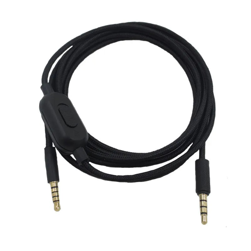 Black universal audio cable with copper wire core for digital headset connections