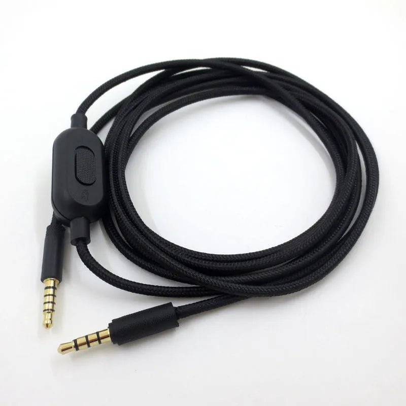 Black universal audio cable with copper wire core for digital headset connections