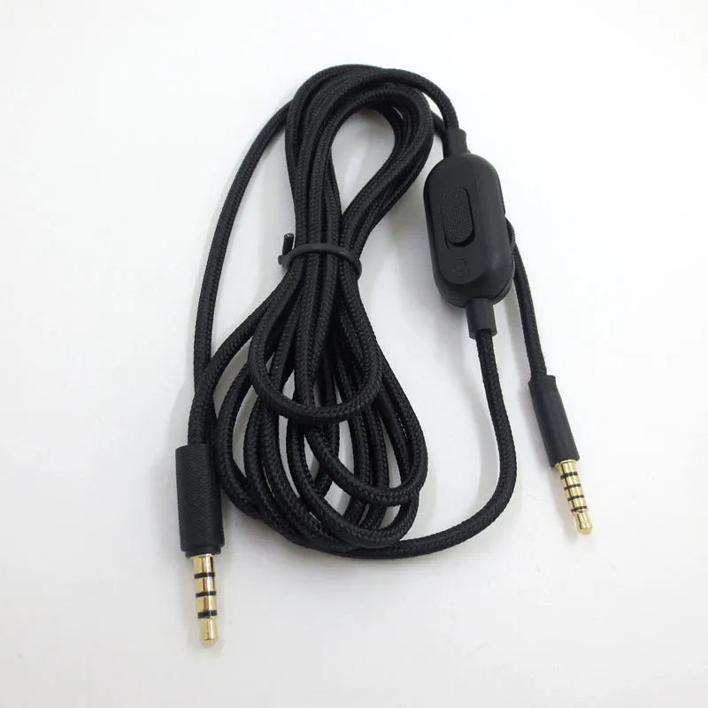Black universal audio cable with copper wire core for digital headset connections