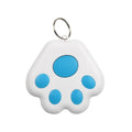 Small black dog paw shaped Bluetooth anti-lost device with key ring, shown next to a mobile phone.