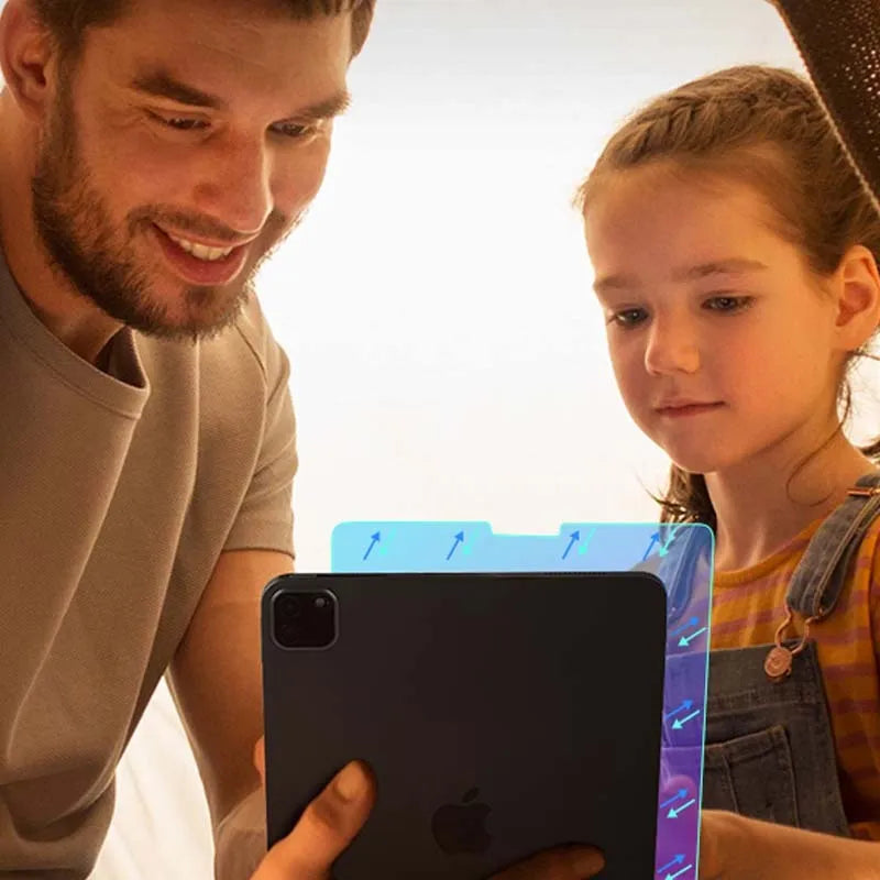 Tempered glass screen protector for iPad Pro 11 and 12.9 with green light eye protection and anti-fingerprint coating