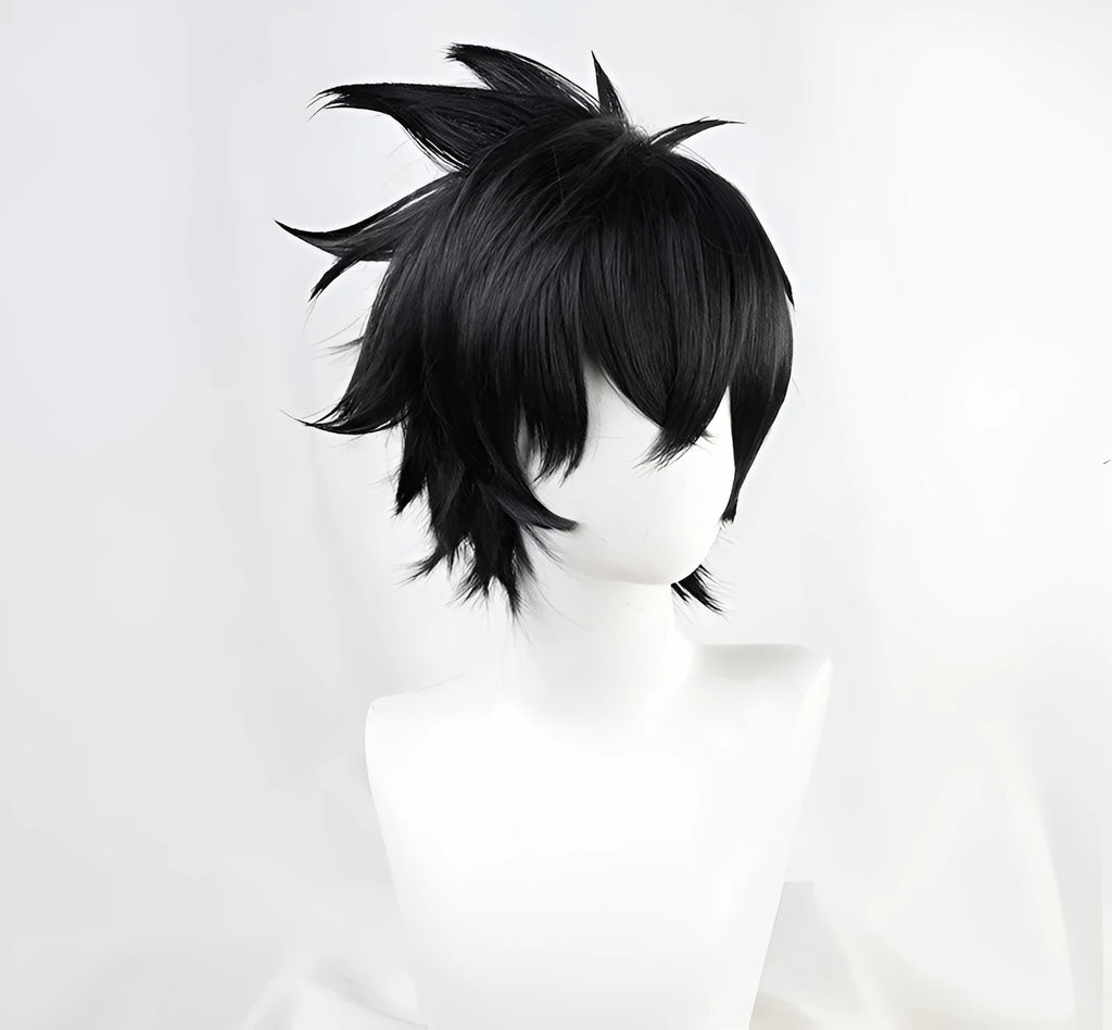 Rixia Xia Yu Incident cosplay wig in black with natural wave pattern on one-size cap