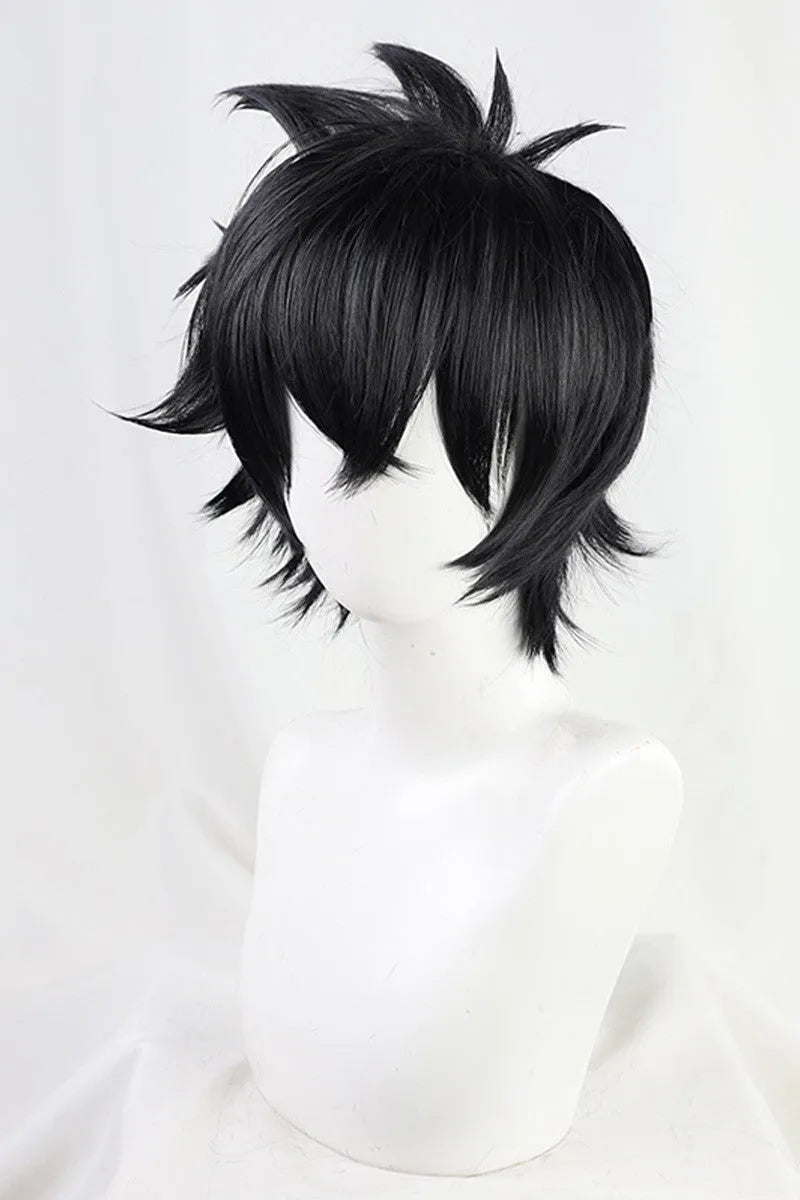 Rixia Xia Yu Incident cosplay wig in black with natural wave pattern on one-size cap