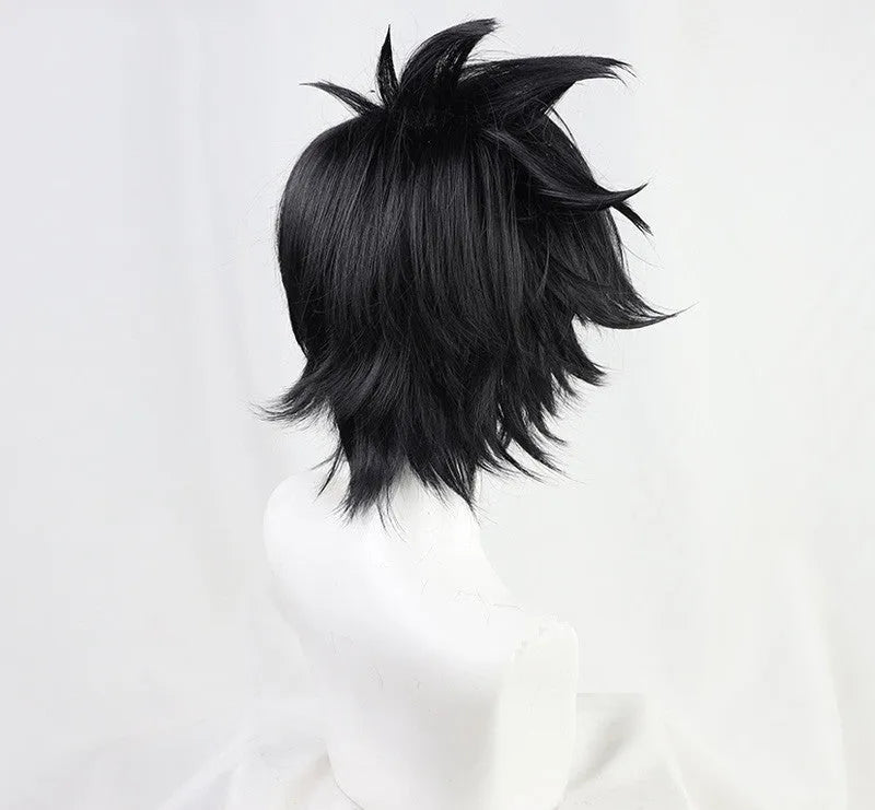 Rixia Xia Yu Incident cosplay wig in black with natural wave pattern on one-size cap