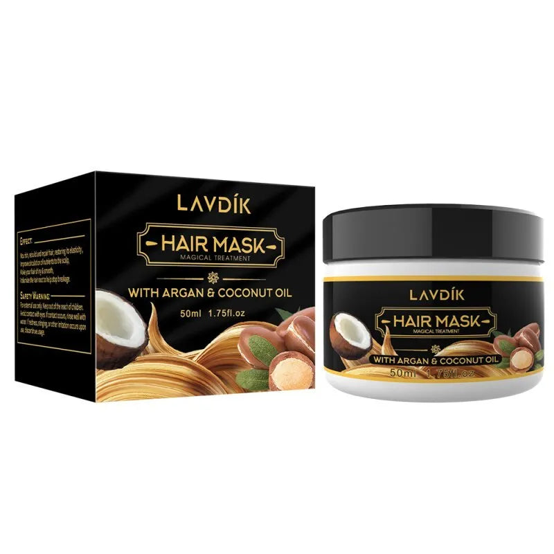 Nourishing hair mask conditioner in 50ml tube with floral fragrance for deep repair and frizz control