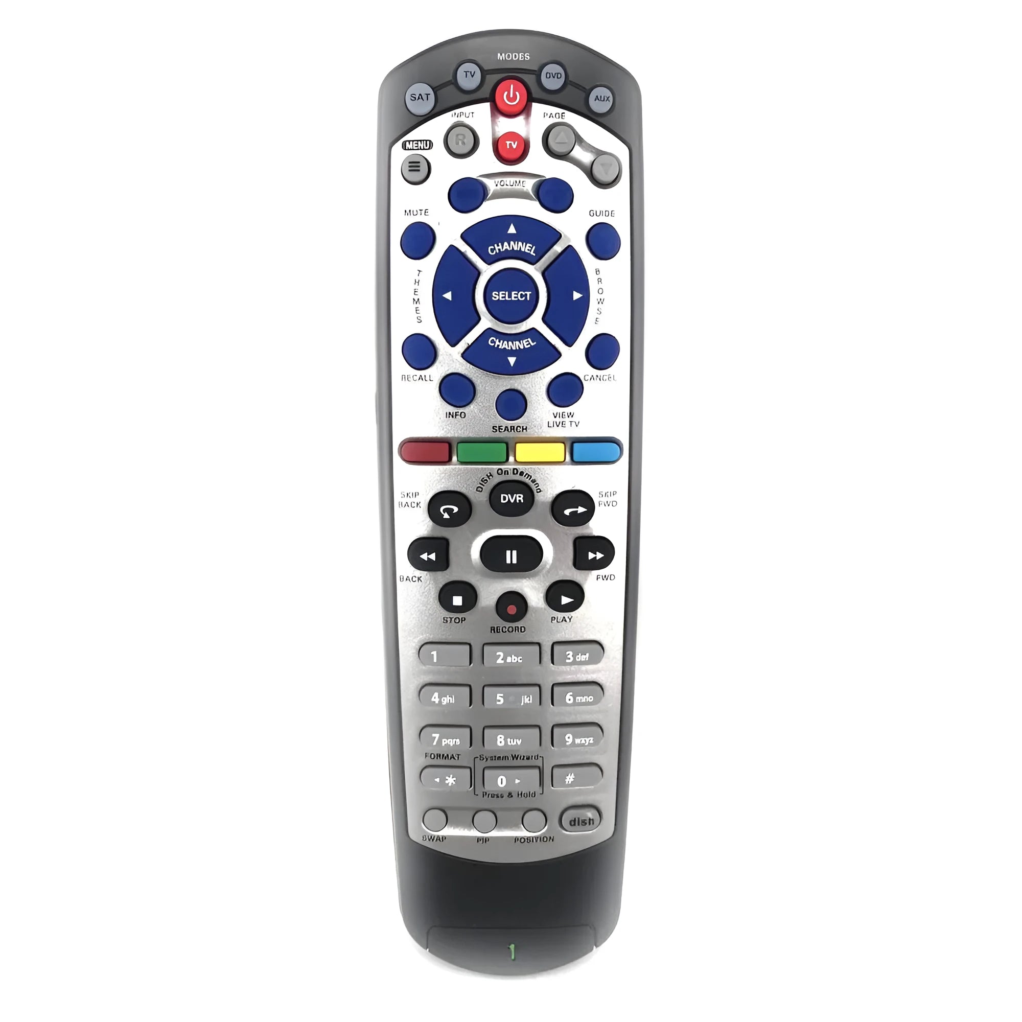 Black DISH Network universal remote control for satellite receiver replacement flat 20.1 model