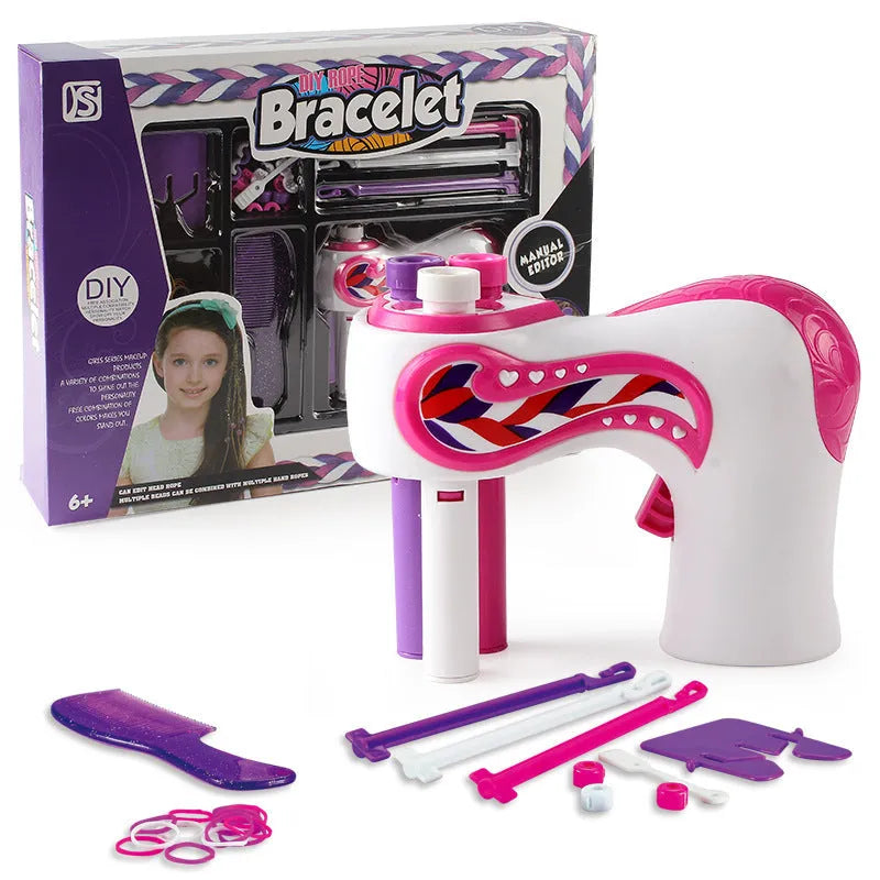 Automatic hair braiding device plastic purple toy with colour box