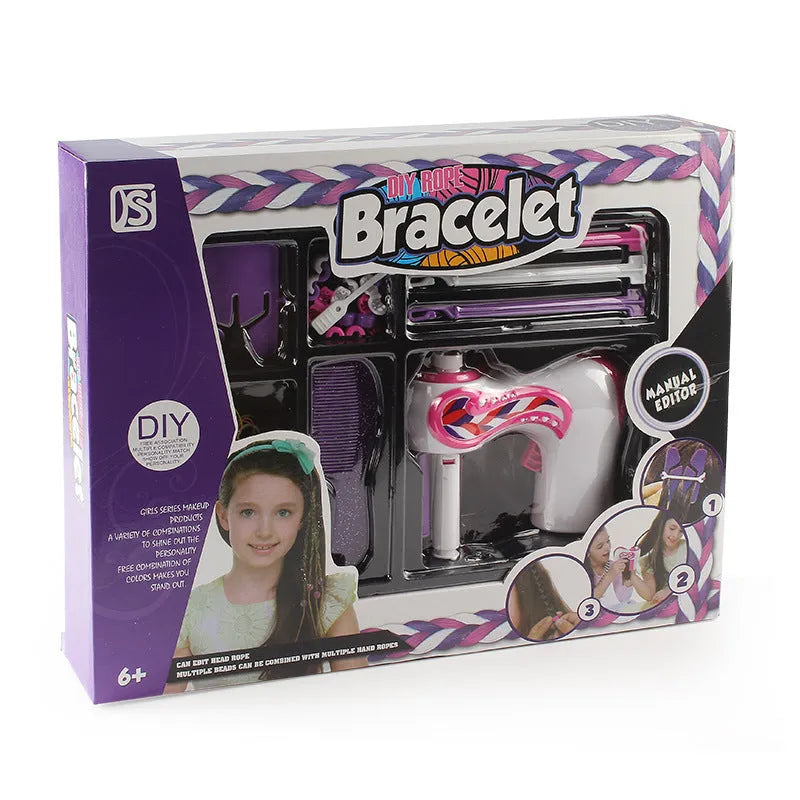 Automatic hair braiding device plastic purple toy with colour box