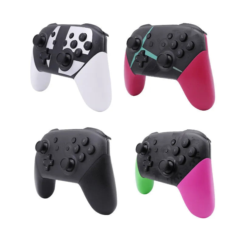 Black wireless Bluetooth gamepad controller for Nintendo Switch with vibration and screen capture