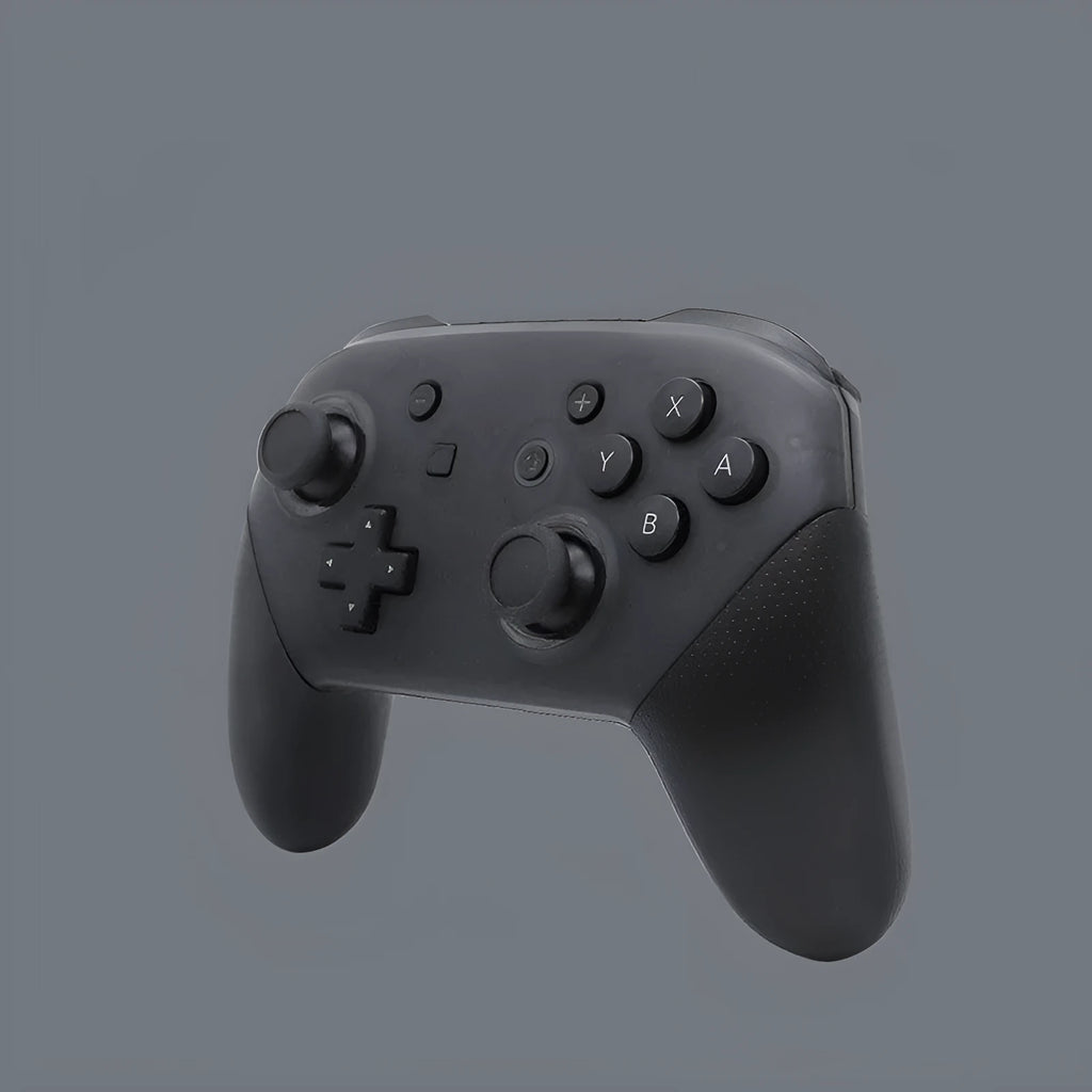 Black wireless Bluetooth gamepad controller for Nintendo Switch with vibration and screen capture