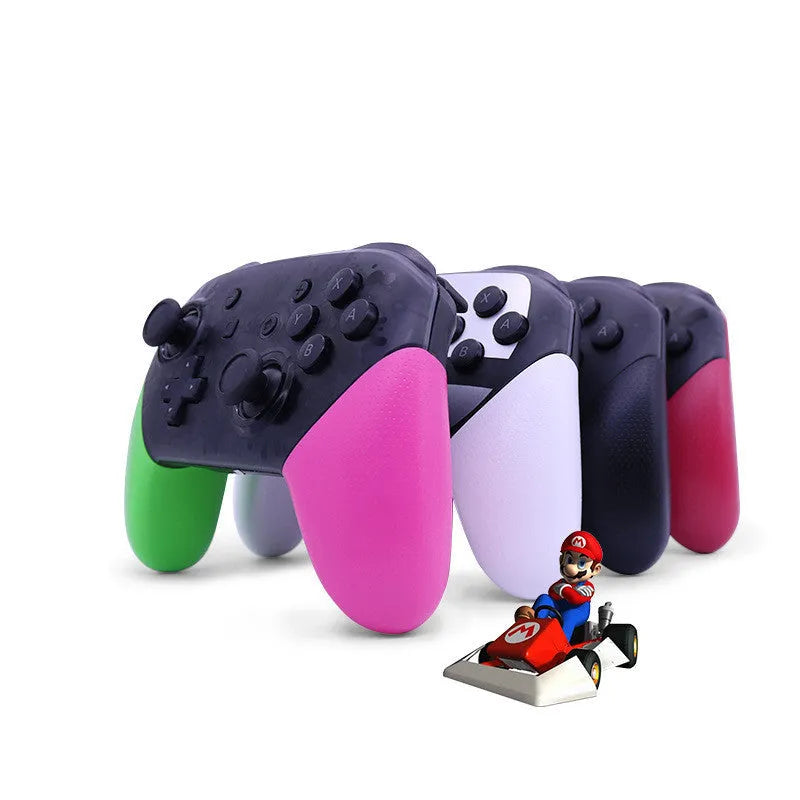 Black wireless Bluetooth gamepad controller for Nintendo Switch with vibration and screen capture