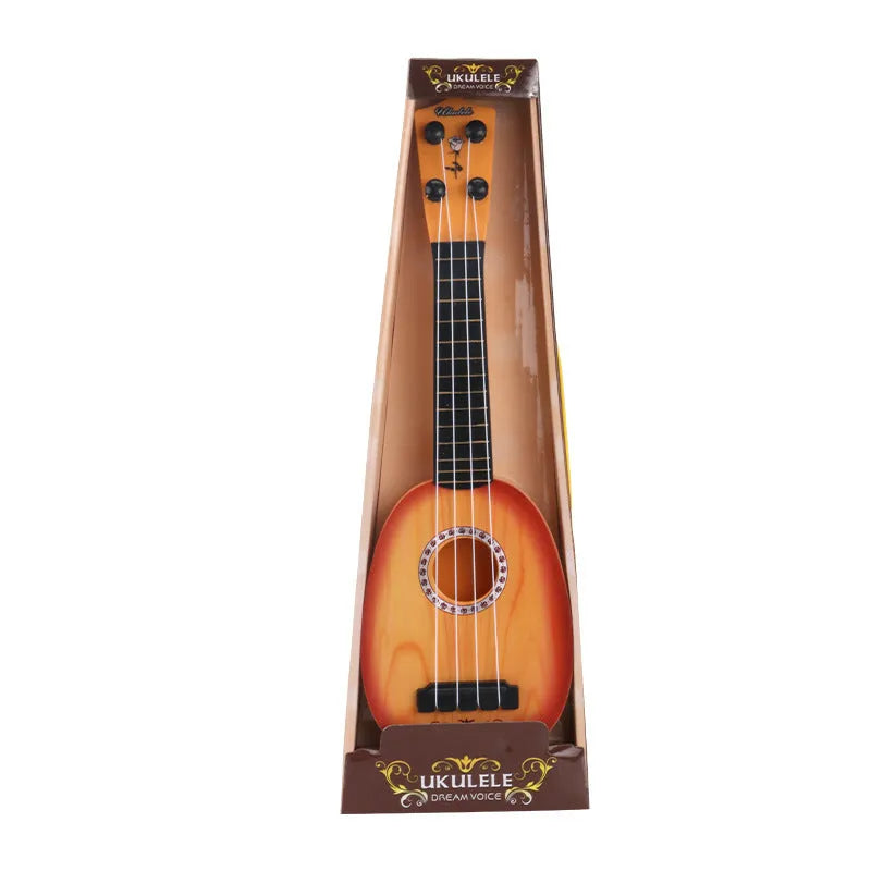 Children's plastic ukulele toy in retro guitar style with 38cm length