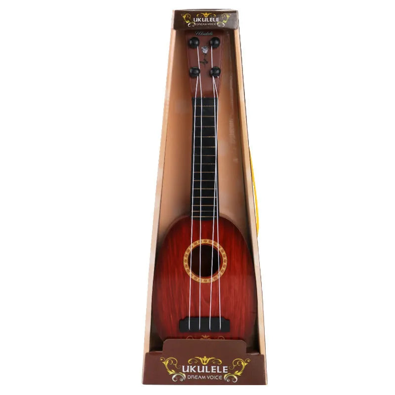 Children's plastic ukulele toy in retro guitar style with 38cm length
