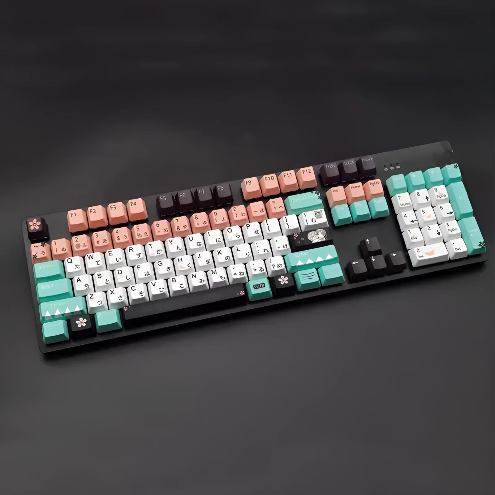 Green Cherry MX profile mechanical keyboard keycaps with wireless USB connectivity