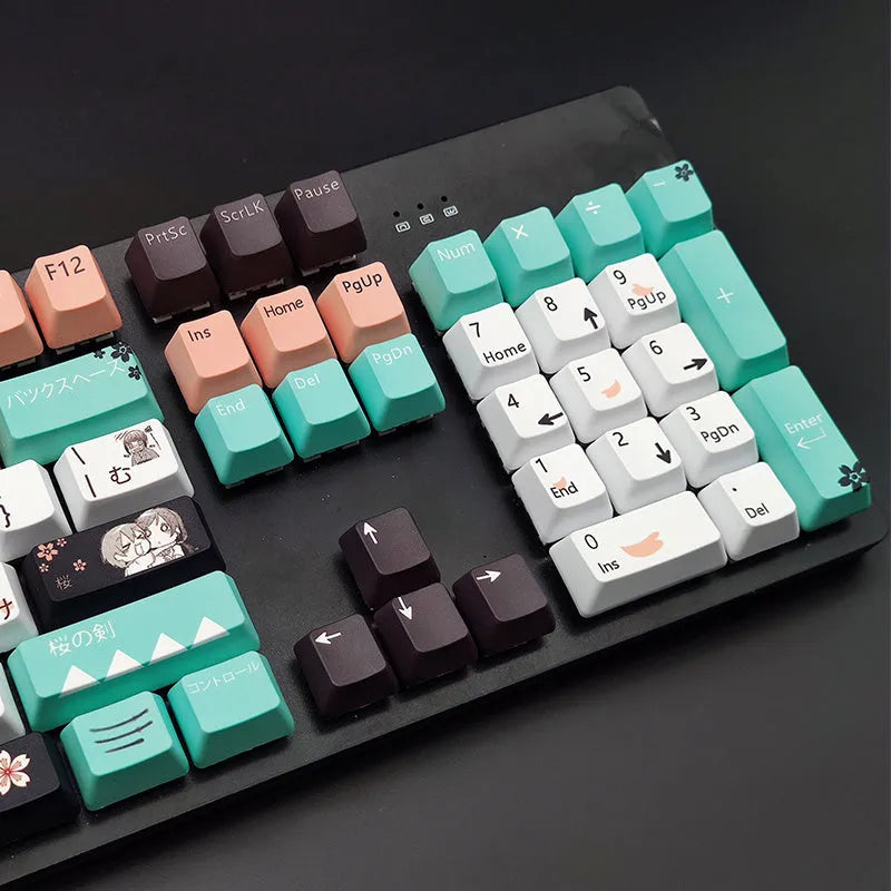 Green Cherry MX profile mechanical keyboard keycaps with wireless USB connectivity