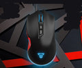 USB wired gaming mouse in black with 7 buttons and 4000 DPI optical sensor