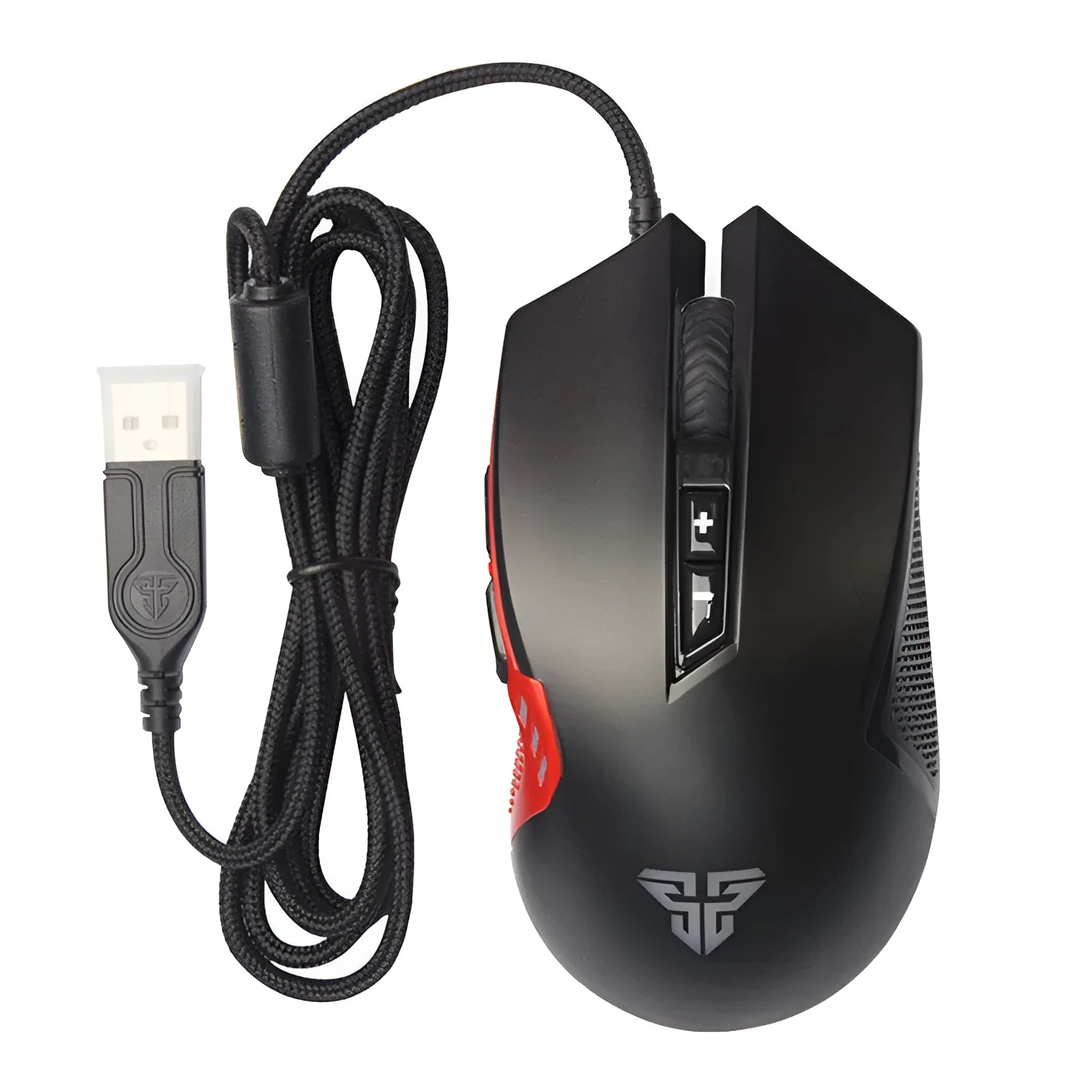 USB wired gaming mouse in black with 7 buttons and 4000 DPI optical sensor