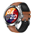 Waterproof silicone sports bracelet with circular 1.28-inch screen displaying call and weather alerts