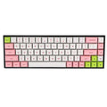 68-key PBT keycap set for mechanical keyboards in multiple colour options including blue, pink, and grey.