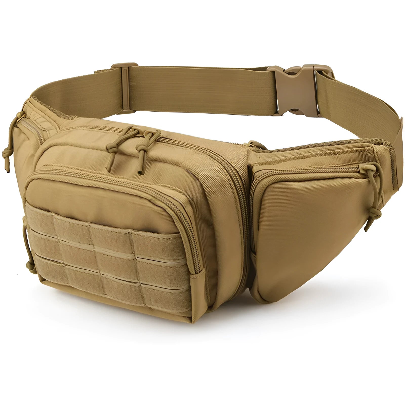 Tactical multifunctional waist bag in black colour with adjustable strap system