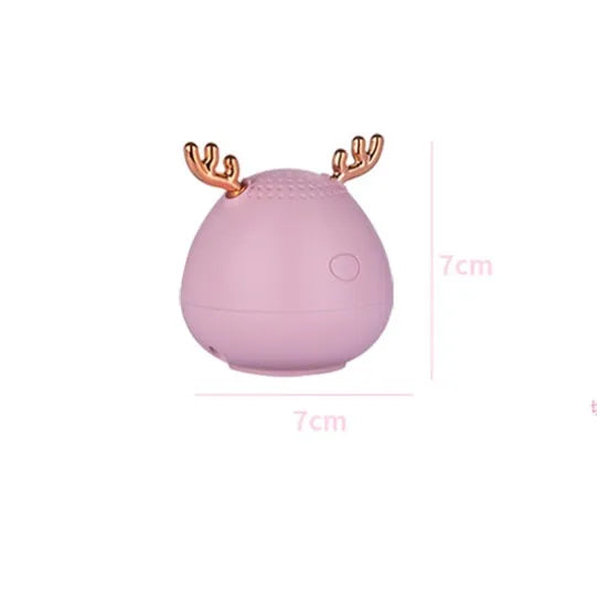 Compact rectangular Bluetooth speaker measuring 75x88mm in white, pink or green colours