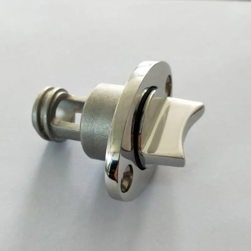 Stainless steel marine water plug for ships and yachts measuring 4.5 by 5.5 by 2.0 cm