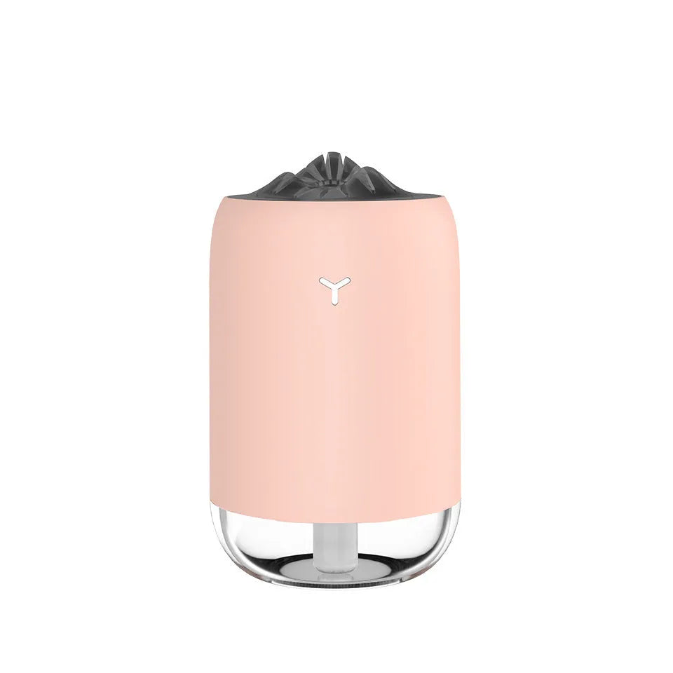 Magic Flame ultrasonic humidifier in columnar design with USB cable and colour options