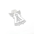 White carbon steel angel knife mould embossing tool for greeting cards, 8x6cm with hanging loop