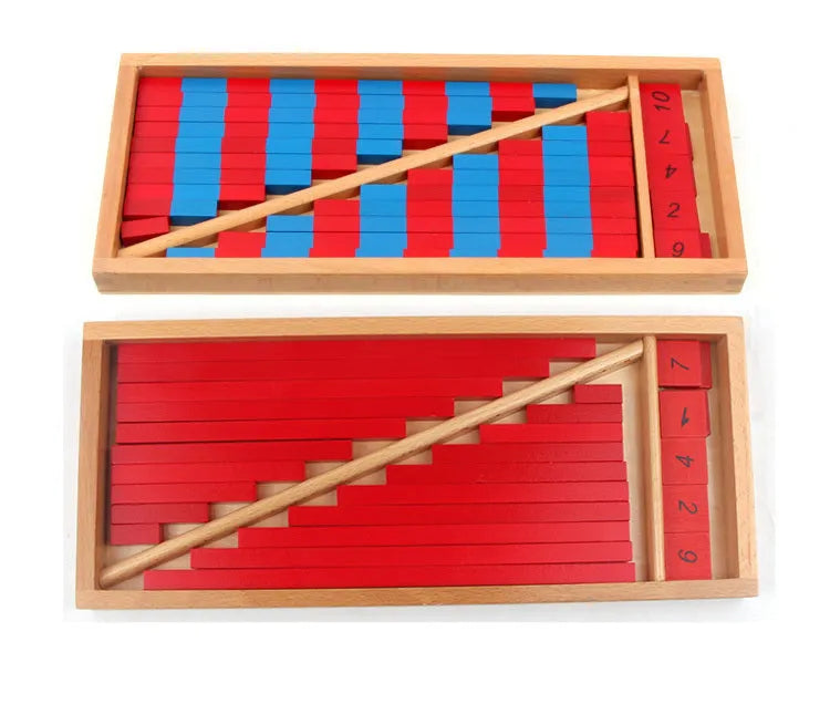 Wooden Montessori preschool toys for 2-7 year olds, neutral gender, two colour options E and F