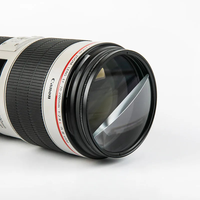 77mm split focus filter half moon mirror for SLR cameras with rotatable design