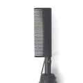 Electric straight hair curling comb with copper bristles, brass and black finish, measuring 29.5cm