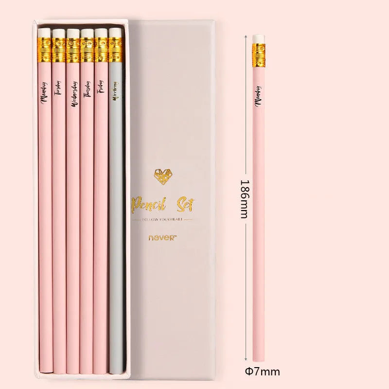 NEVER NE1501501 HB pencil mixed colour set with poplar wood barrels in display box