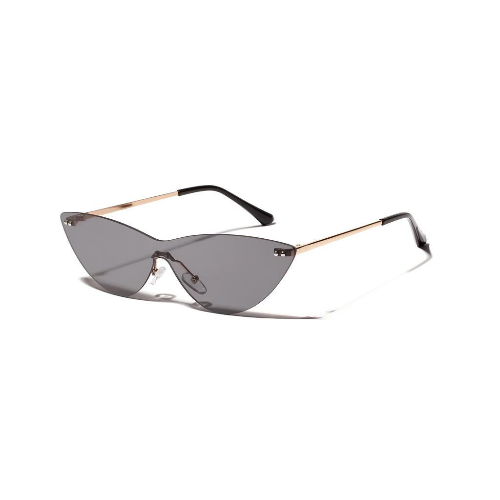Brown vintage metal frame sunglasses for adults with UV400 protection