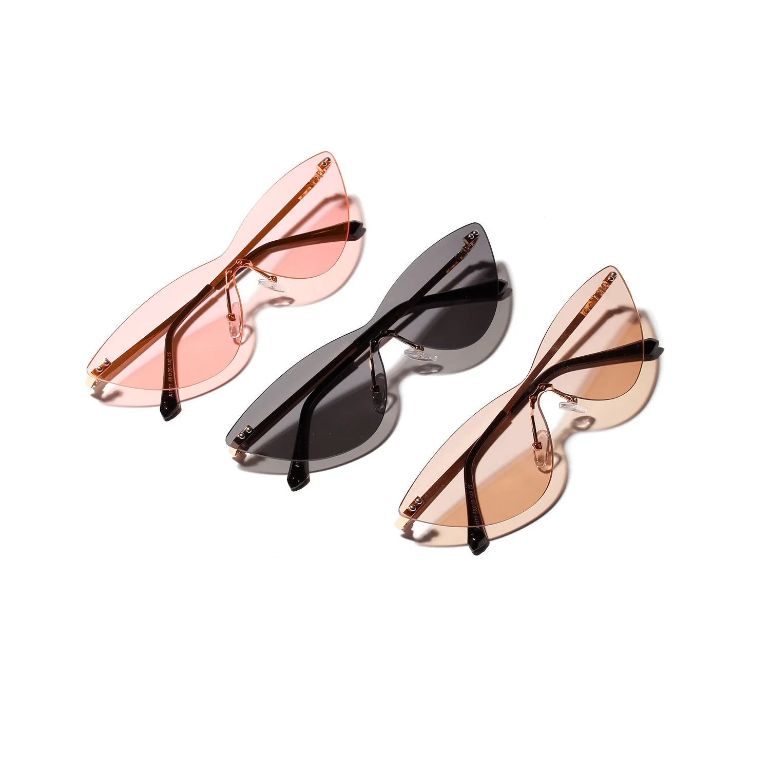 Brown vintage metal frame sunglasses for adults with UV400 protection